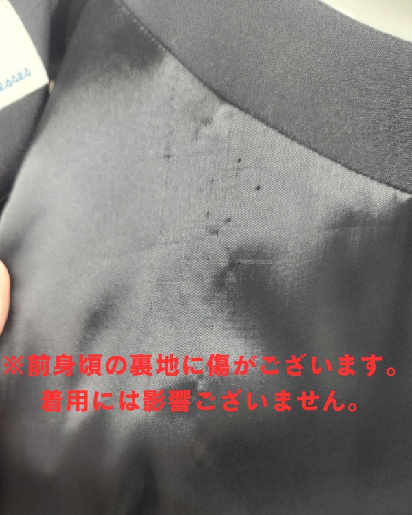 ブラック 9号】ストレッチ3Dジャカード お袖付き セミロングドレス