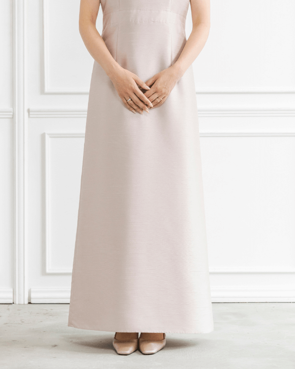 ピンクベージュ】シャンブレーシャンタン ストレートライン