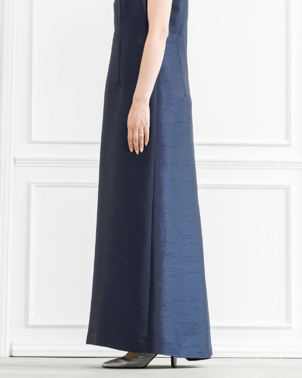 SOIR,RIFANNE ネイビージャケットとドレスセット　　11号 ネイビー 11号】シャンブレーシャンタン ストレートライン ロング