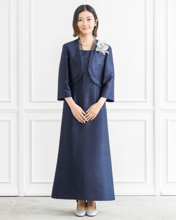 着丈短め】【ネイビー 11号】シャンブレーシャンタン ストレートライン