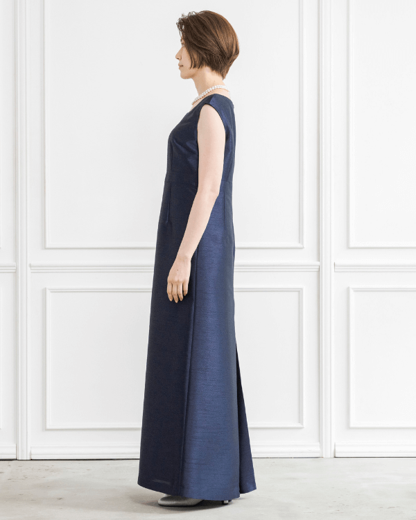 着丈長め】【ネイビー 9号】シャンブレーシャンタン ストレートライン