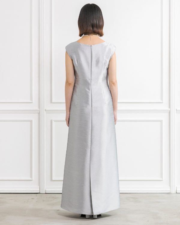 シルバー】シャンブレーシャンタン ストレートライン ロング