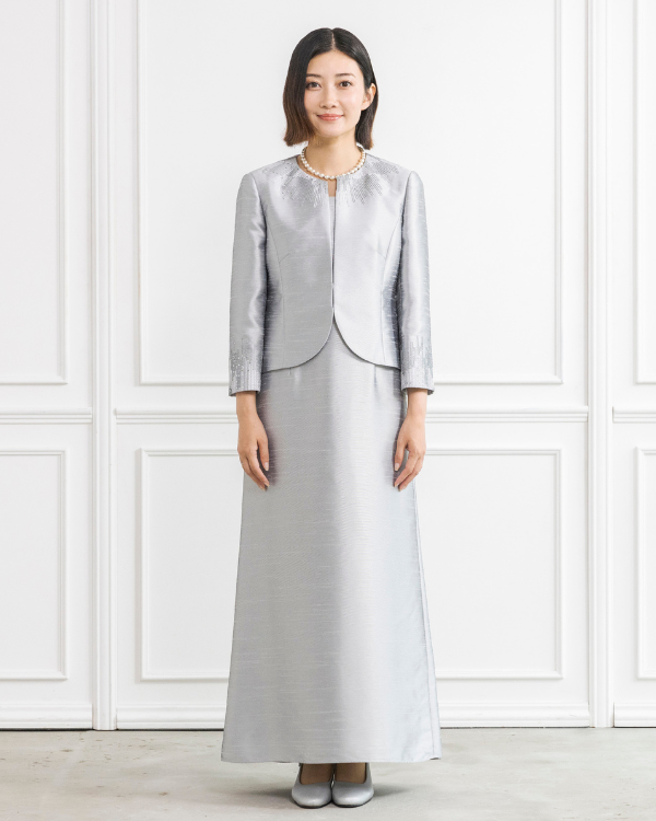 着丈短め】【シルバー 9号】シャンブレーシャンタン ストレートライン