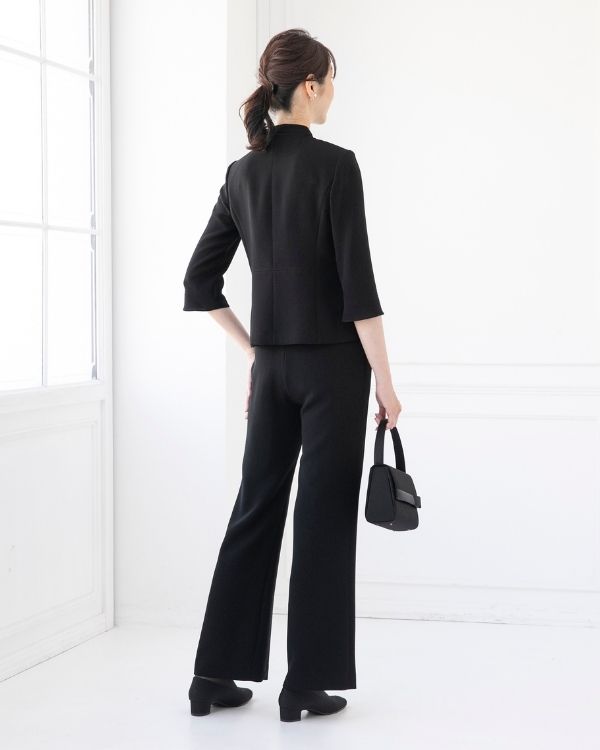 ブラック 7号】標準サイズ パンツスリーピース ブラックフォーマル3点  