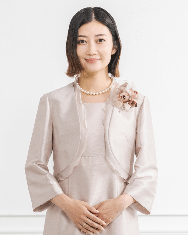 ピンクベージュ】シャンブレーシャンタン×オーガンフリル ボレロ