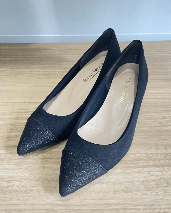 【ブラック】【Ｓ～ＬＬサイズ　22.5cm～25.0cmサイズ選択可】【4.5cmヒール】ポインテッドトゥ　ラメパンプス　結婚式/謝恩会/成人式/パーティ 5461101-00_5461102-00_5461103-00_5461104-00<5461101-00>