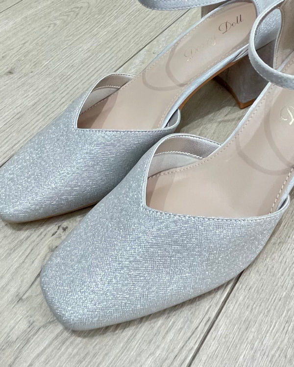 mystic◆新品 シャイニーギャザーパンプス シルバー 38 2024SS/2色展開】シャイニーギャザーパンプス | mystic
